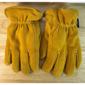Thinuslate Mustard Yellow Suede-like sherpa lined XL Men's Gloves, Winter, Warm
